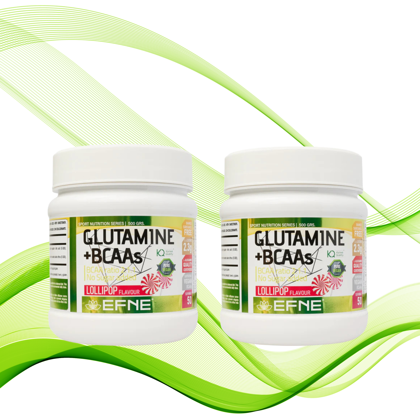 Pack de Glutamina Kyowa® + BCAA 2:1:1 500 gr EFNE – Recuperación Muscular Avanzada