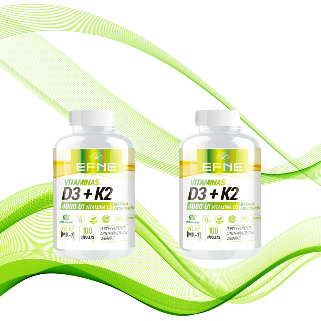 Pack Vitamina D3+K2 (VITAMINA D3 + K2 4000ui con MK-7 Natural ( Extracto de Natto ) (Sistema inmune Top, Apatía, Cansancio)