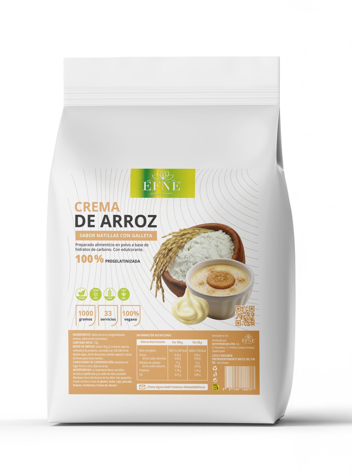 Crema de Arroz Natillas con Galletas EFNE