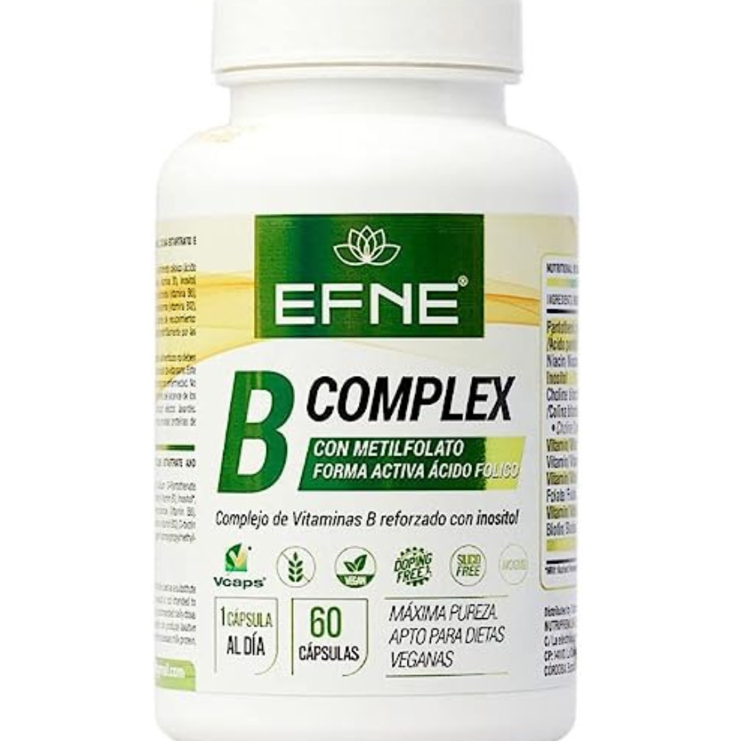 COMPLEJO DE VITAMINA B COMPLEX CON METILFOLATO. Forma Activa Ácido Fólico. (Deficiencias por veganismo, Agotamiento)