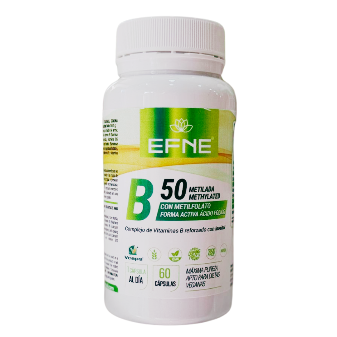 Complejo B 50 Metilada Con metilfolato forma activa ácido fólico (Complejo de Vitaminas B reforzado con inositol)