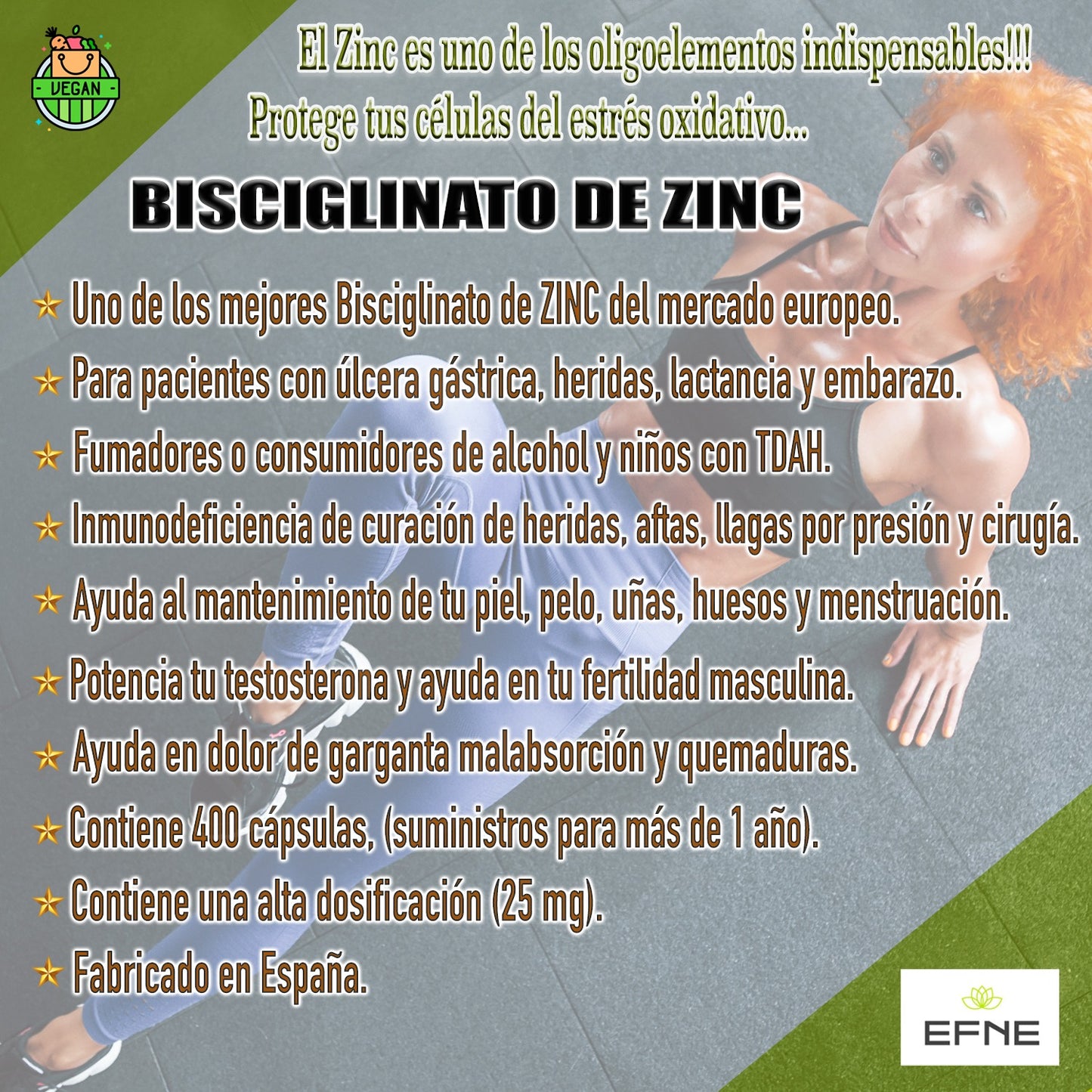 BISGLICINATO DE ZINC EFNE (400 CAPS)