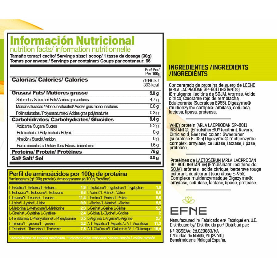 Proteína Whey Cheesecake EFNE – Sabor cremoso y puro