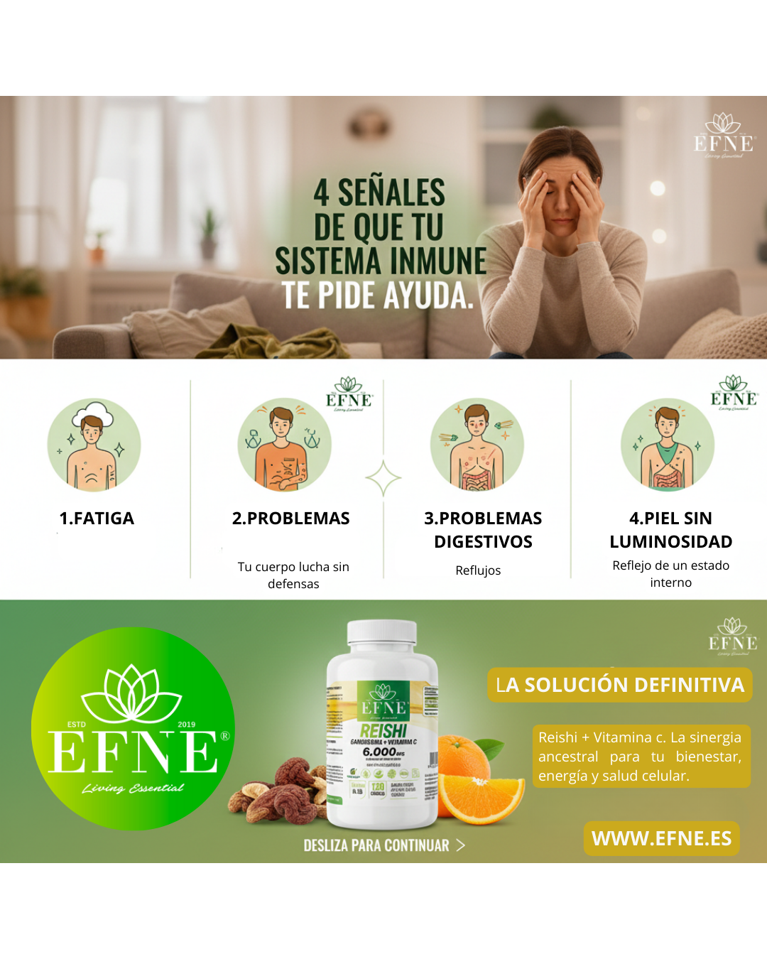 Reishi Ganoderma 6.000mg + Vitamina C: Refuerza Inmunidad y Controla el Estrés