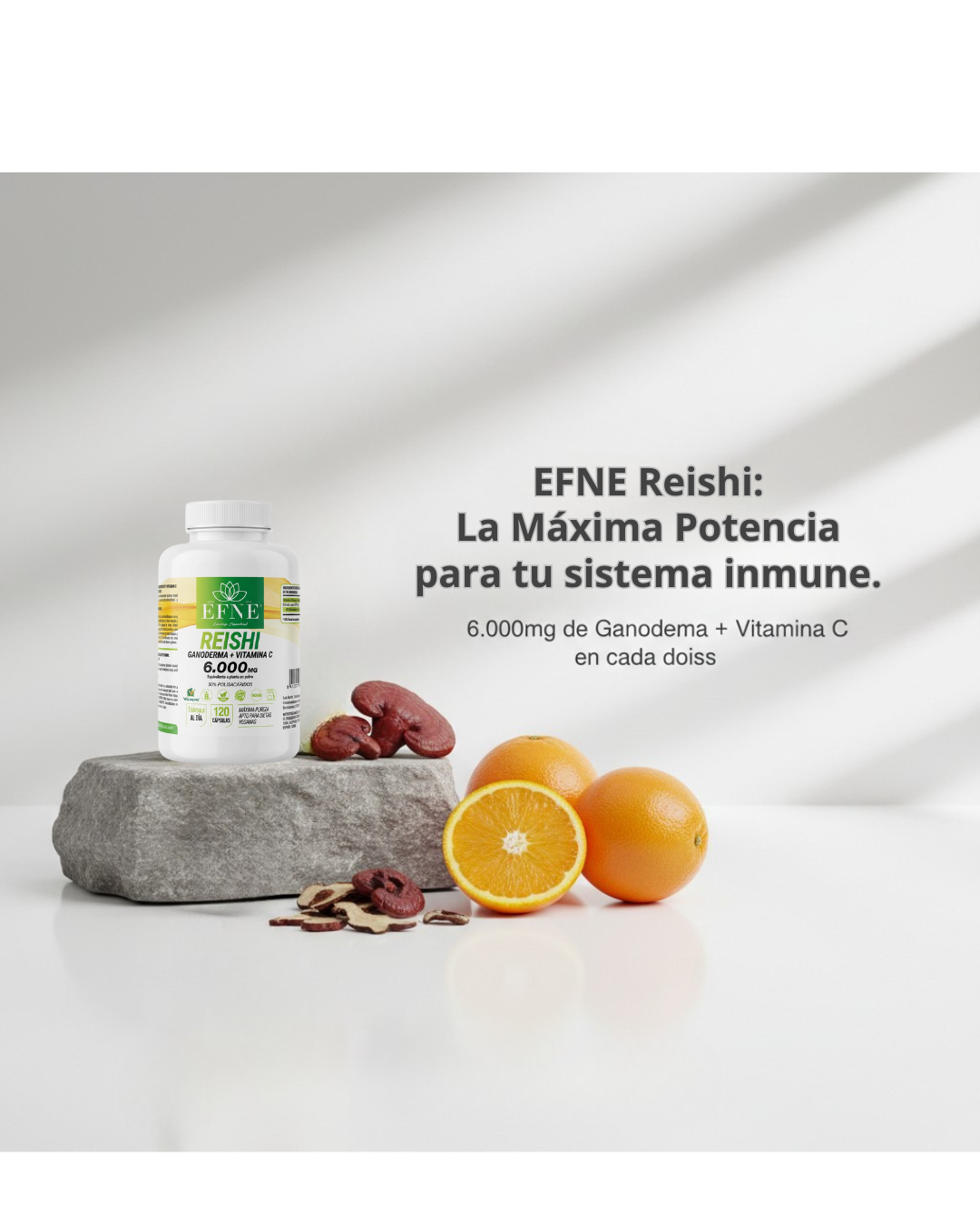 Reishi Ganoderma 6.000mg + Vitamina C: Refuerza Inmunidad y Controla el Estrés