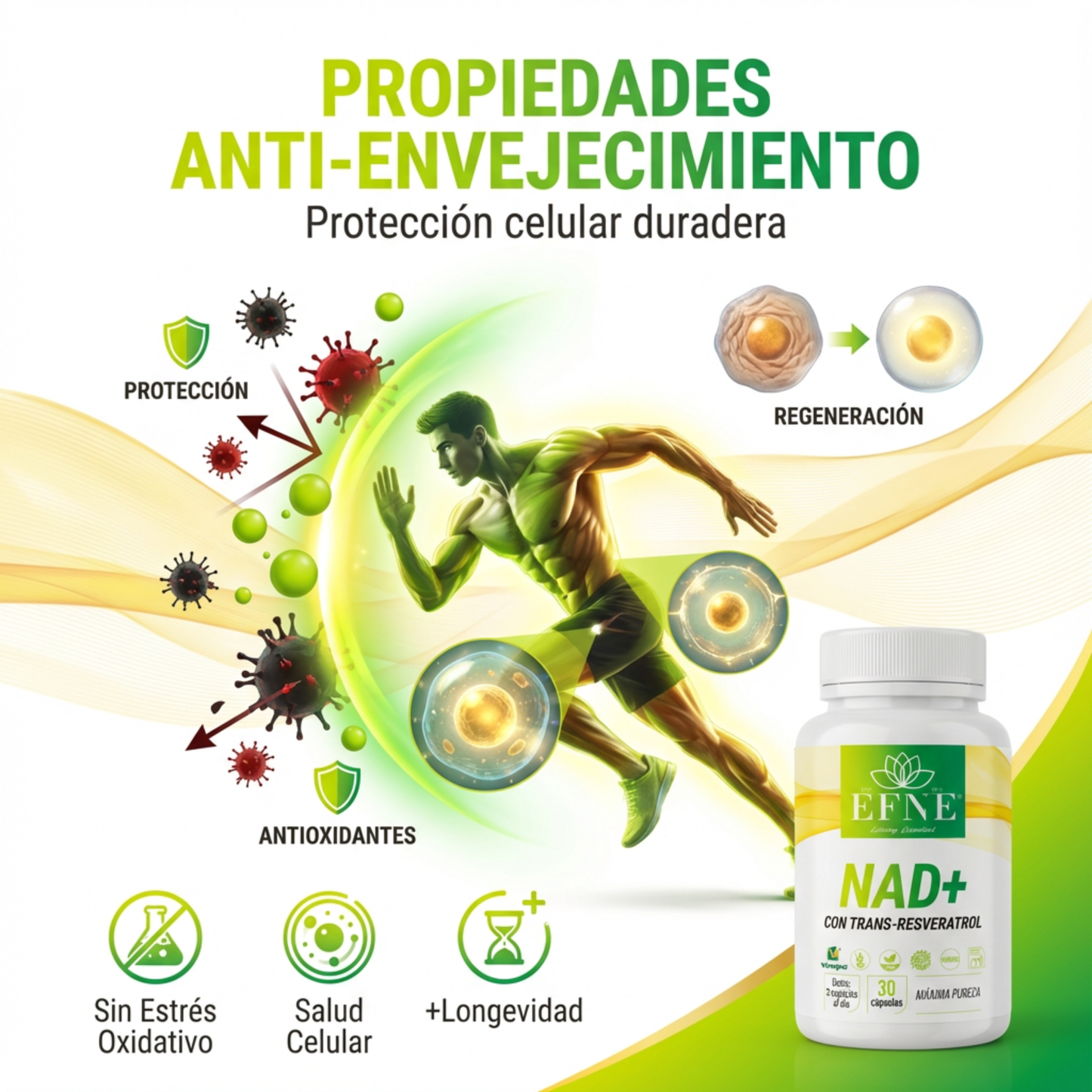 EFNE NAD con Trans-Resveratrol: El Activador de Longevidad para Quienes Viven al Máximo después de los 40