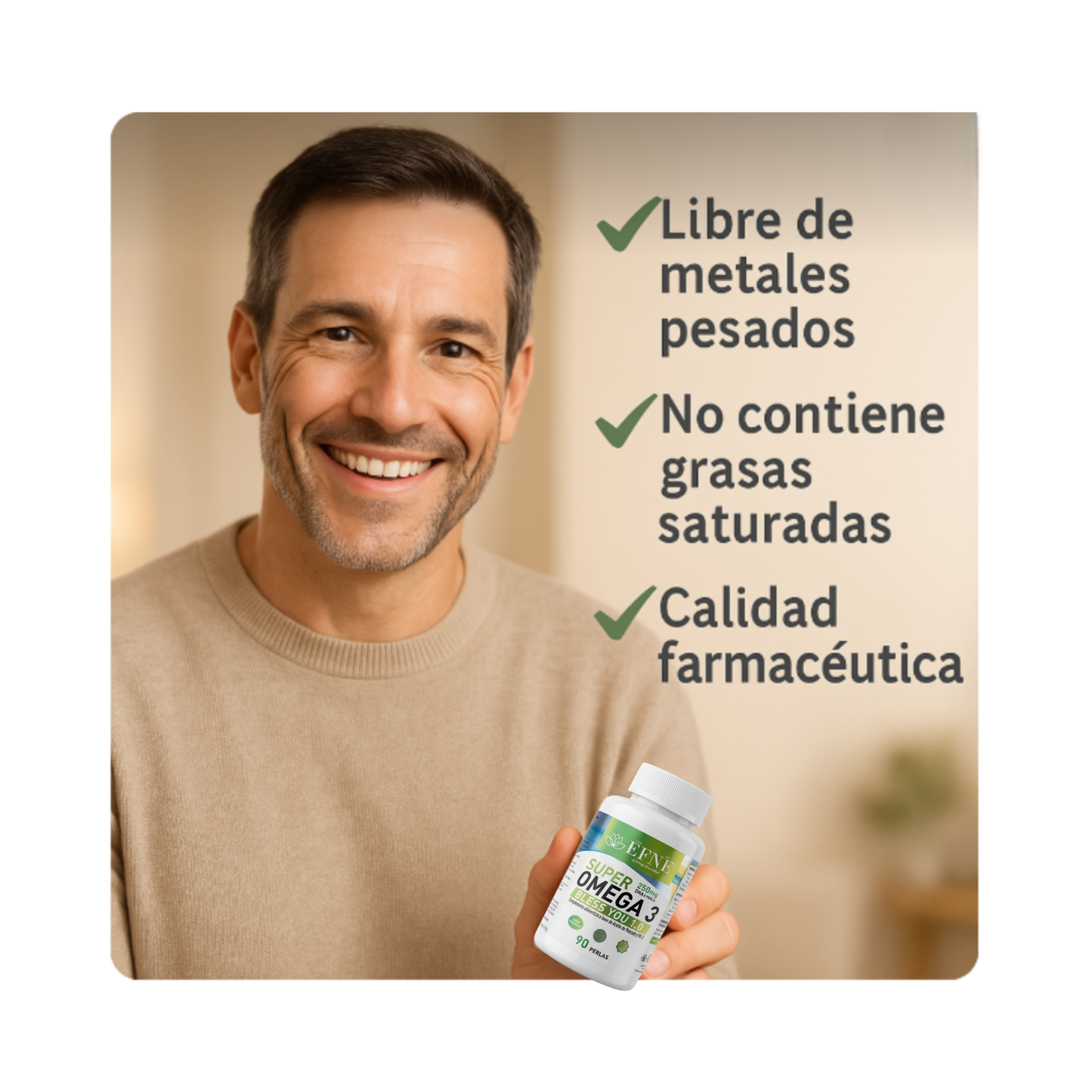 Super Omega 3 EFNE – Alta pureza con Vitamina E 90 Caps