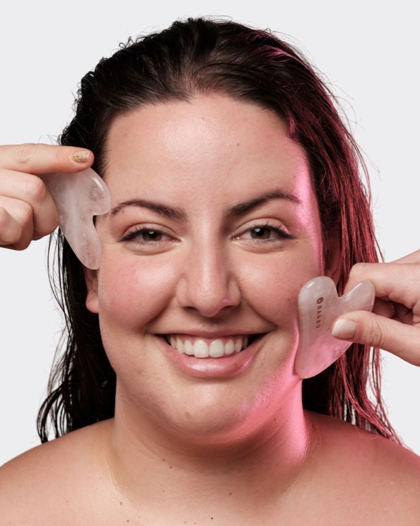 Gua Sha de Cuarzo Rosa