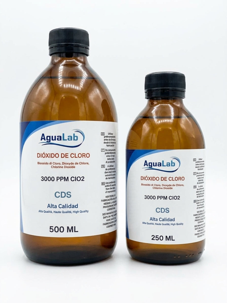 Dióxido de Cloro CDS 3000 PPM AguaLab (250 ml / 500 ml)