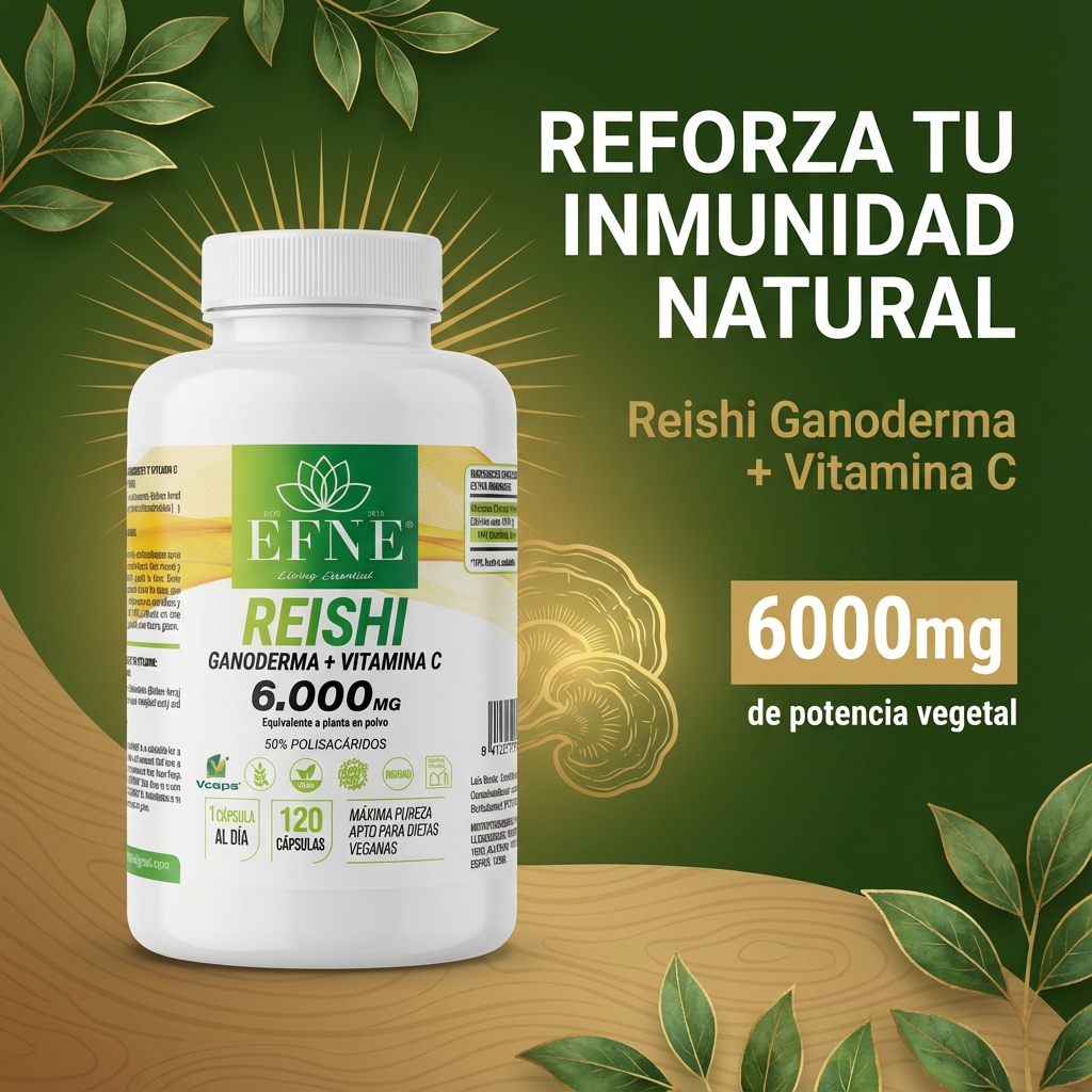 Reishi (Ganoderma) + Vitamina C – EFNE (120 cápsulas)