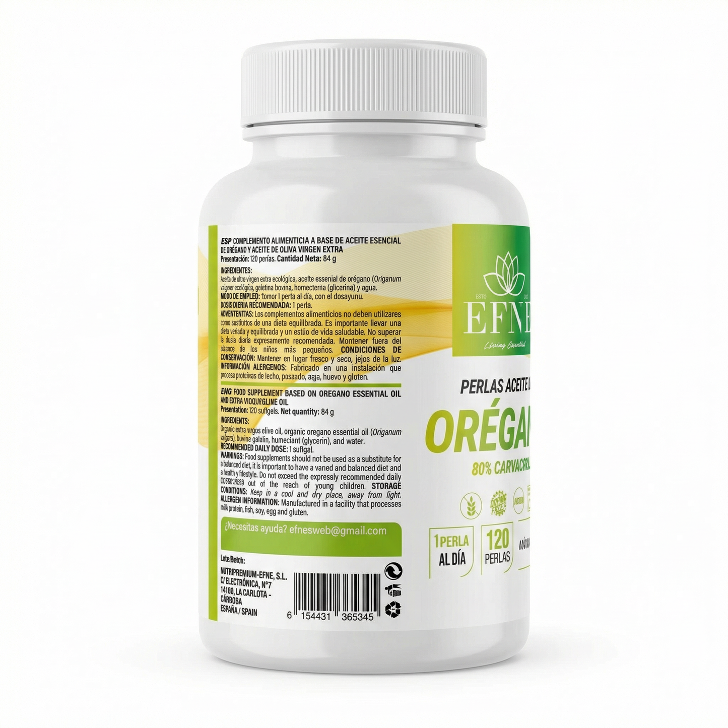 Aceite de Orégano Premium 80% Carvacrol (120 Perlas) - EFNE