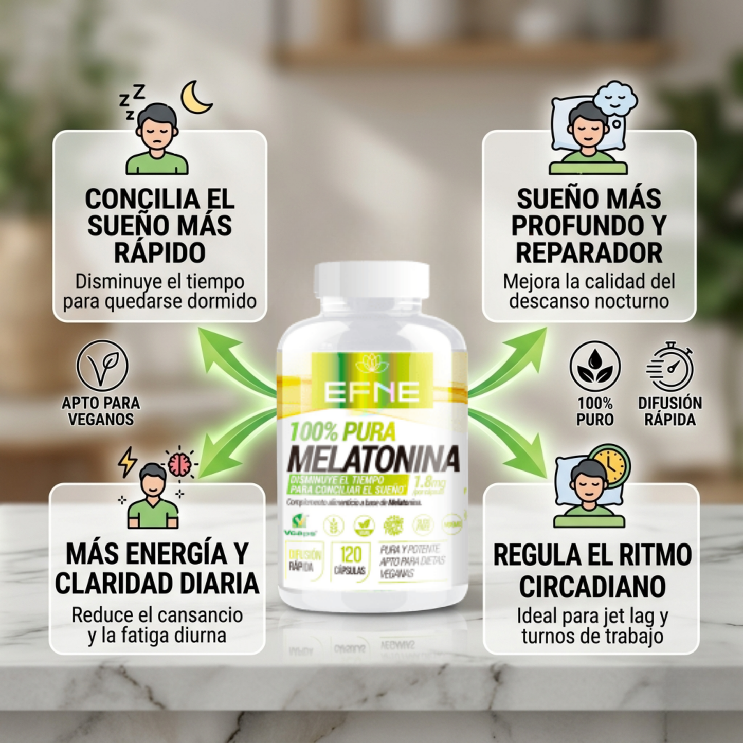 Melatonina EFNE – Dormir Mejor y Despertar Renovado