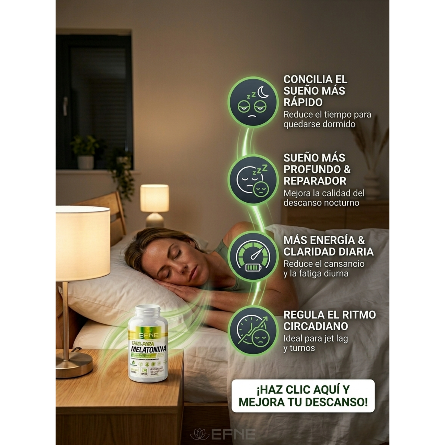 Melatonina EFNE – Dormir Mejor y Despertar Renovado