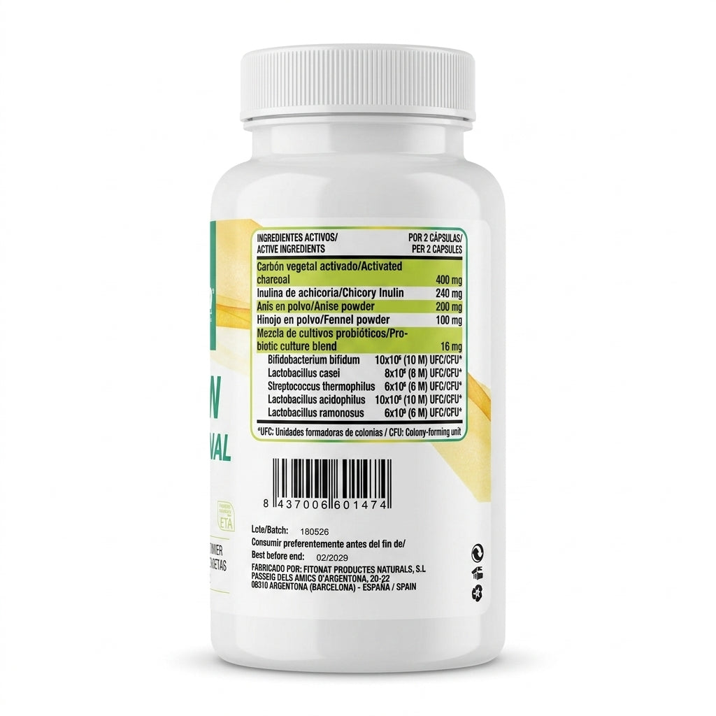 Carbón Activo Vegetal EFNE-  Inulina y probióticos