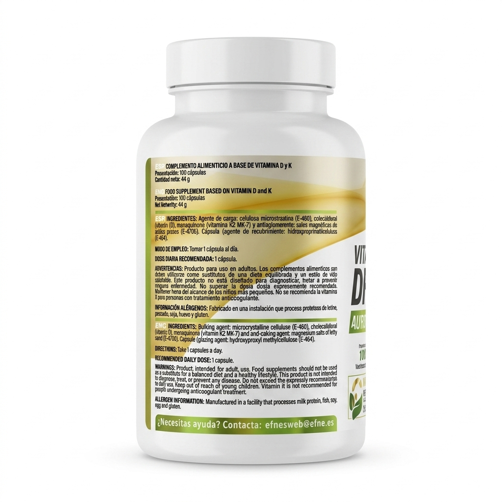 info nutricional d3+k2 efne