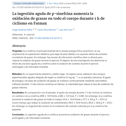 Synephrine Efne (Bitter Orange Ext) Sinefrina 125 Cápsulas