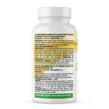 Aceite de Orégano Premium 80% Carvacrol (120 Perlas) - EFNE